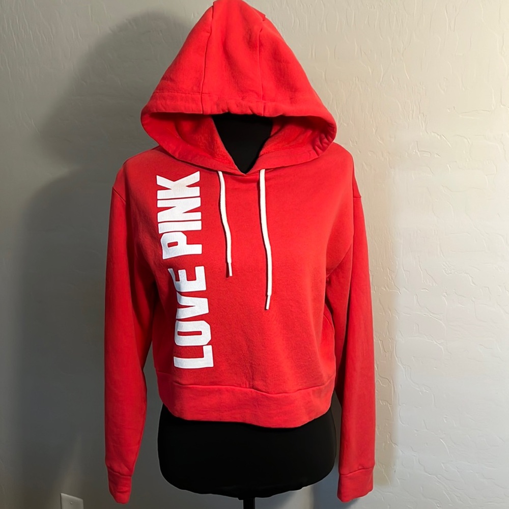 PINK Cropped Hoodie.